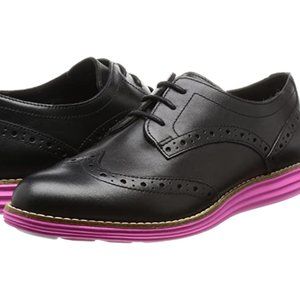 Cole Haan LunarGrand Black Oxfords w/ Pink Soles
